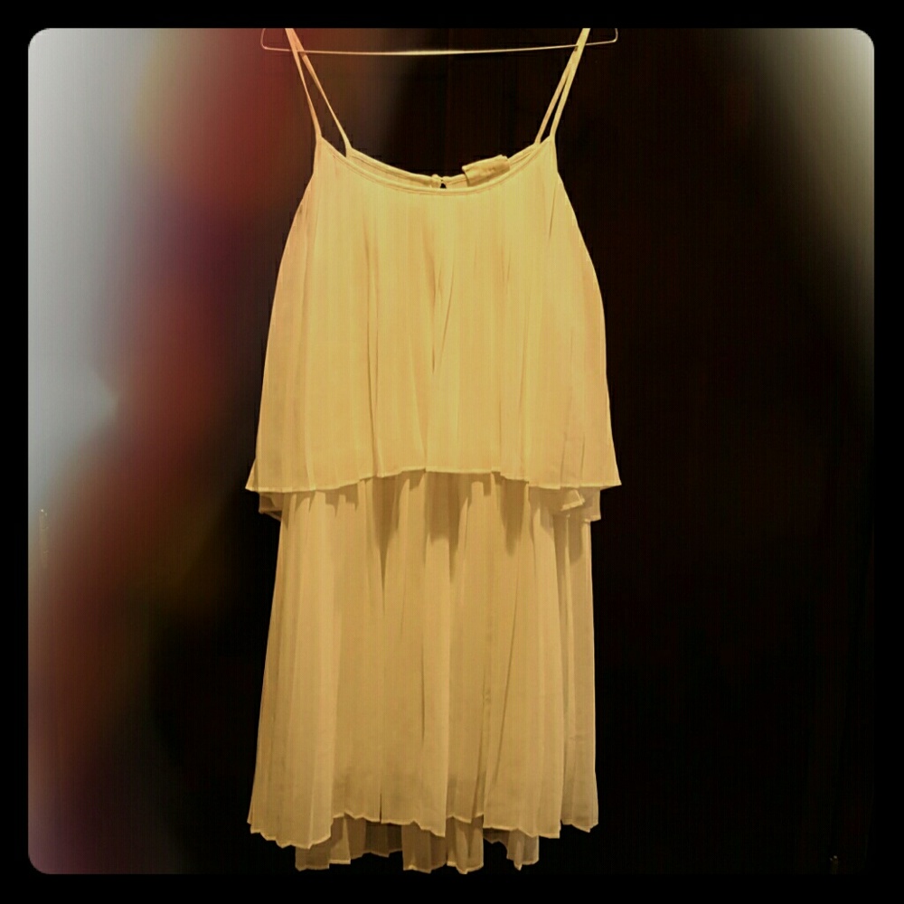 White pleated dress